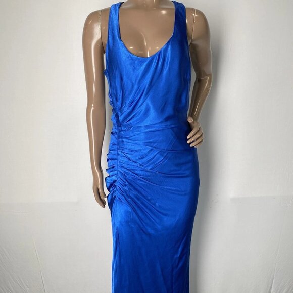 Shona Joy Women’s Tatum Racer Back Scoop Neck Midi Dress Size 4 Ultramarine Blue - Picture 1 of 11